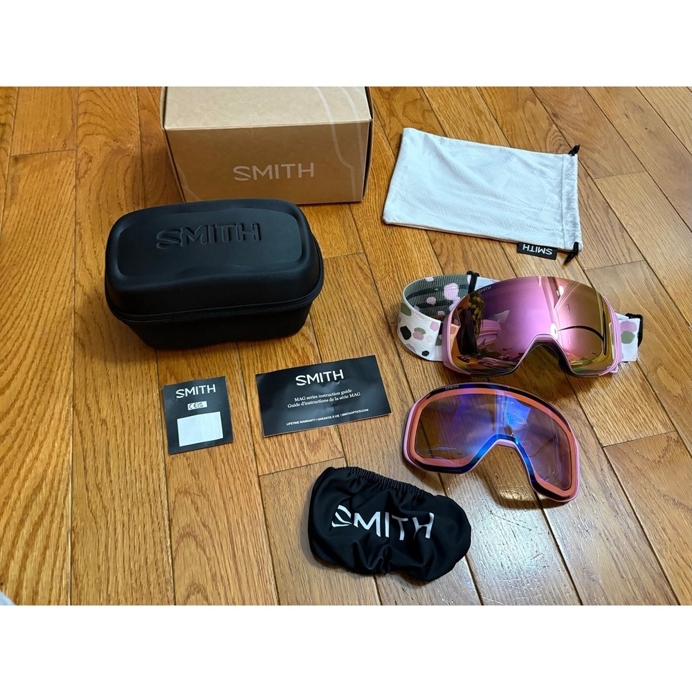 New SMITH 4D MAG S SNOW GOGGLES‎ PROPER PINK PAINT BRUSH CP EVERYDAY ROSE GOLD